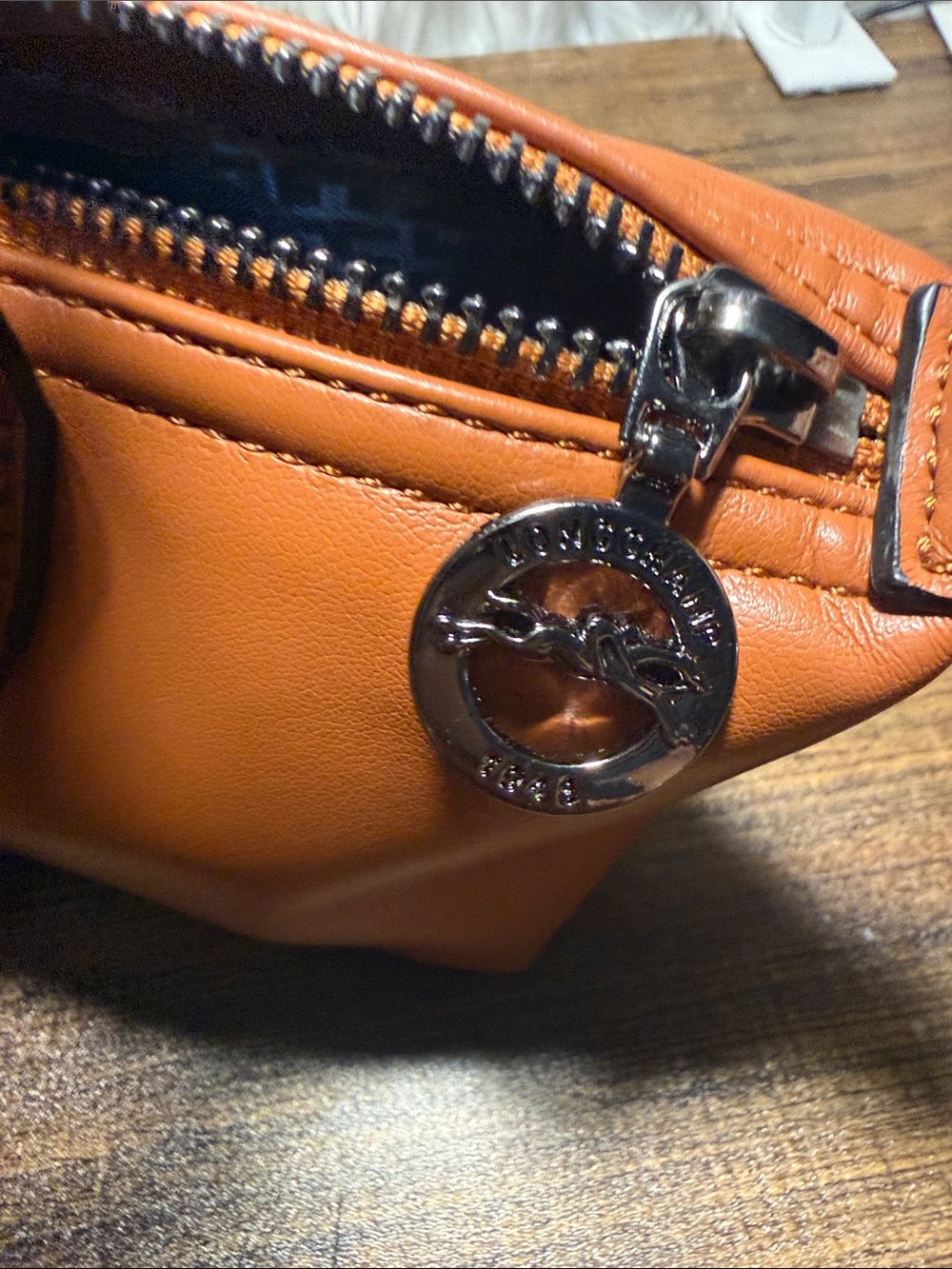 Longchamp Cognac Leather Shoulder Bag - Picture 5 of 7